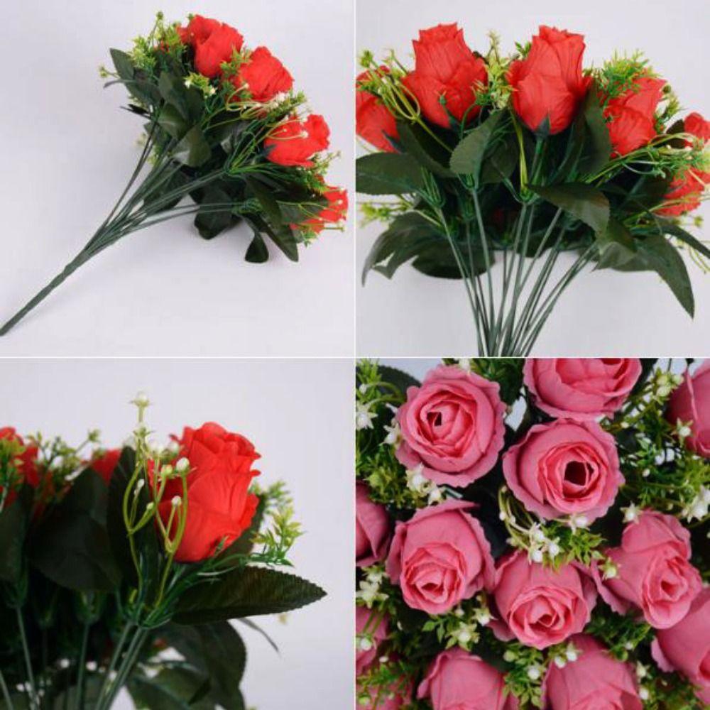 10 Culori Flori Fericite Reale Mini Trandafir Natural Simulat Nou Iarbă de Cristal Buchet Decorativ pentru Casă
