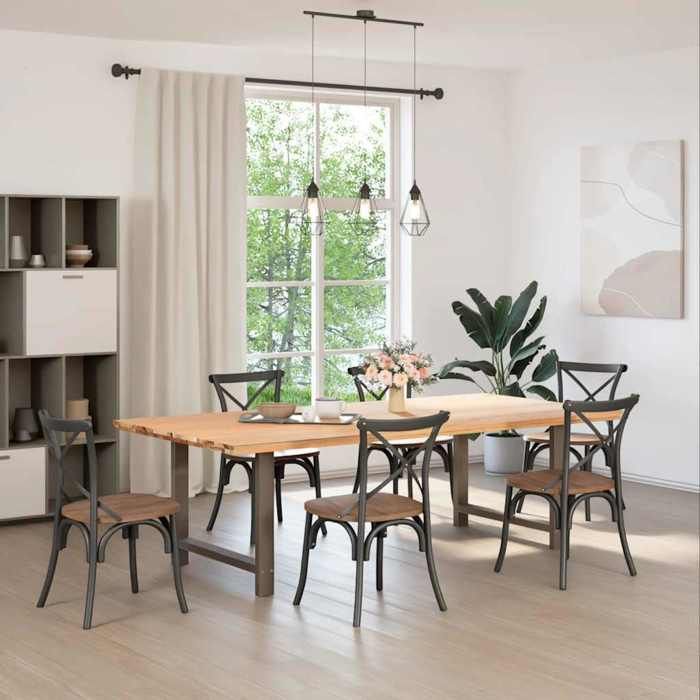 VidaXL Dining Table Legs In Natural Steel 2 Pieces 90 X (72-73) Cm Steel 4013319