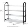 Anerya Shoe Rack, Multi-Tier Simple Shoe Cabinet, Storage Shelf, Thickened, Four Layers, Black, 50cm