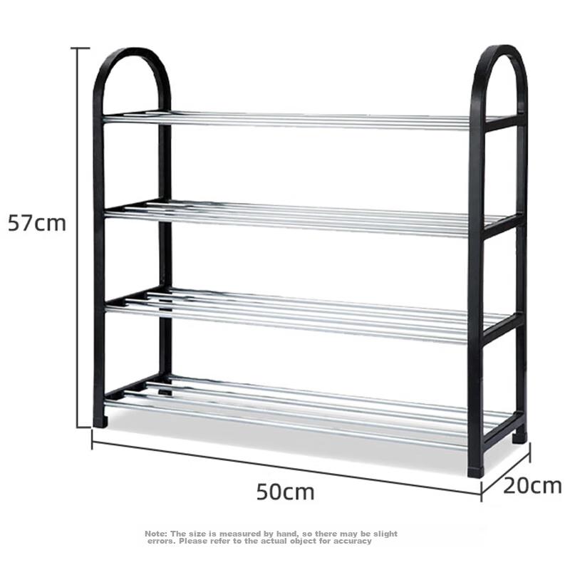 Anerya Shoe Rack, Multi-Tier Simple Shoe Cabinet, Storage Shelf, Thickened, Four Layers, Black, 50cm