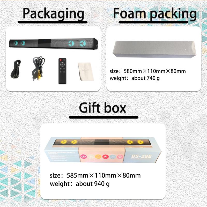 Bluetooth-Heimkino-3D-Stereo-Lautsprecher, Super-Bass-Soundbar, Multifunktions-Subwoofer, geteilt, faltbar, für TV/PC