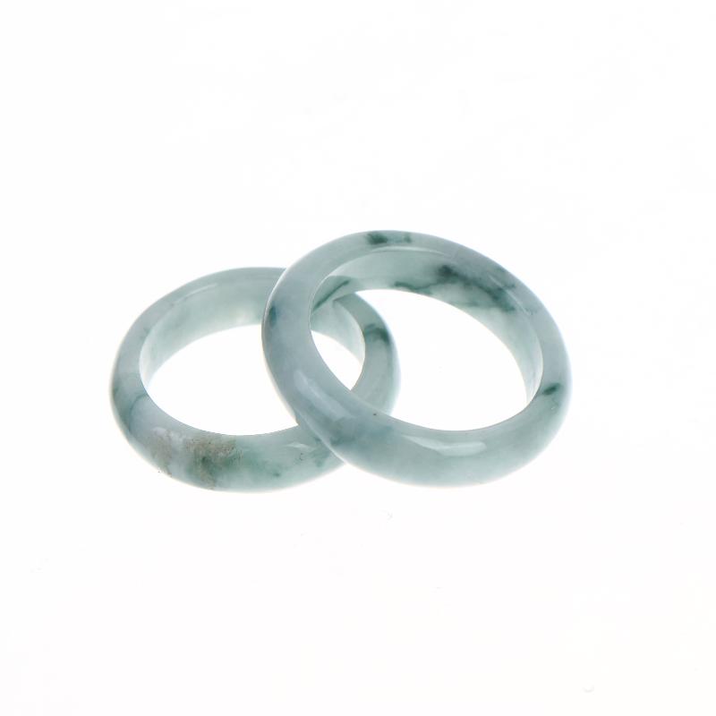 1 Pcs A Grade Jadeite Ring For Men And Women White Ice Type Finger Ring Simple Style Unisex Ring