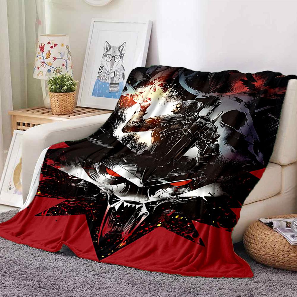 1pc The Witcher Soft Comfortable Blanket Digital Print, All Season Multipurpose Knit Fabric Bedding, Office, Sofa Home Decor Blanket