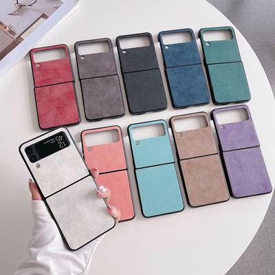 Skórzane etui na telefon w stylu retro Pu do Samsung Galaxy Z Flip 3 5g, twarde, luksusowe etui na tył komputera