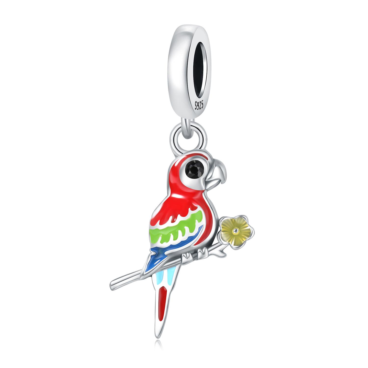 

Beads Copper Charms Original Colored Parrot Pendant Beads Fit Bracelet Jewelry Diy Women Fine Gift Accessory