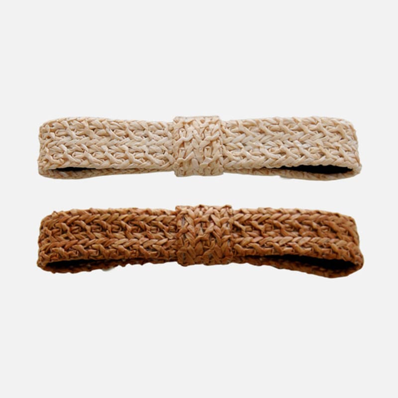 

J.Lauren Rattan Vintage Ribbon Auto Hair Pin H01426 Camel