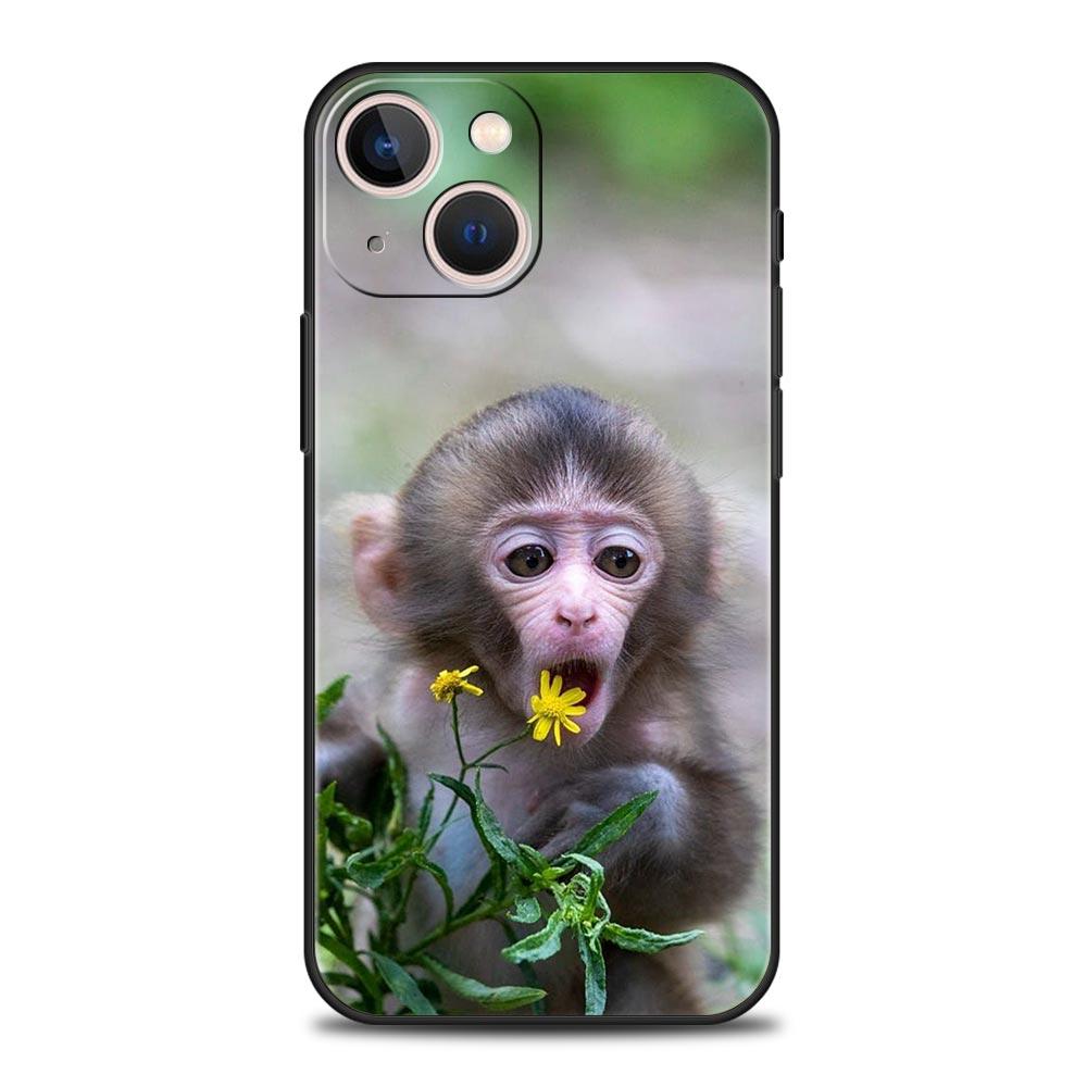 Phone Case For iPhone 17 16e 15 14 13 12 11 Pro Max SE 7 8 Plus Shell iPhone 16 Soft TPU Cover Cute Funny Monkey