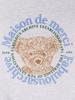 LA MAISON STUDIO Women'S Crop Circle Logo Embossed Bear Friends Heavy Terry Sweatshirt Ash Gray Blue (Fcd3Ts702W)