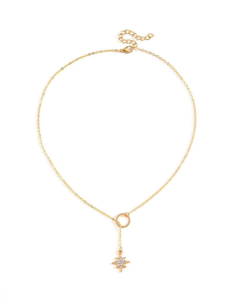 Ladies Elegant Hexagram Pendant Necklace