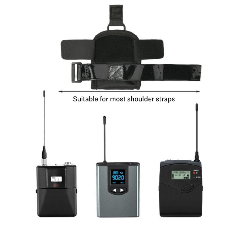 Stage Ready Transmitter Carrying Bag Featuring Clear TPU Visibility Window and Hook Loop Fasteners for Secure Placement