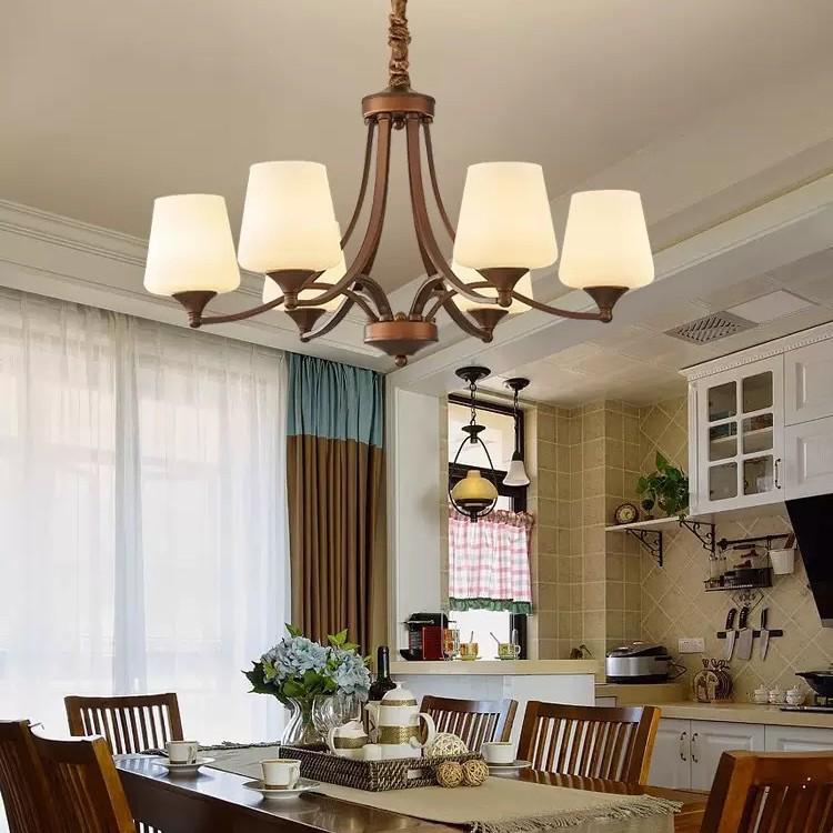 American Retro Iron Art Chandelier for Living Room, Bedroom, Dining Room - Modern & Country Style