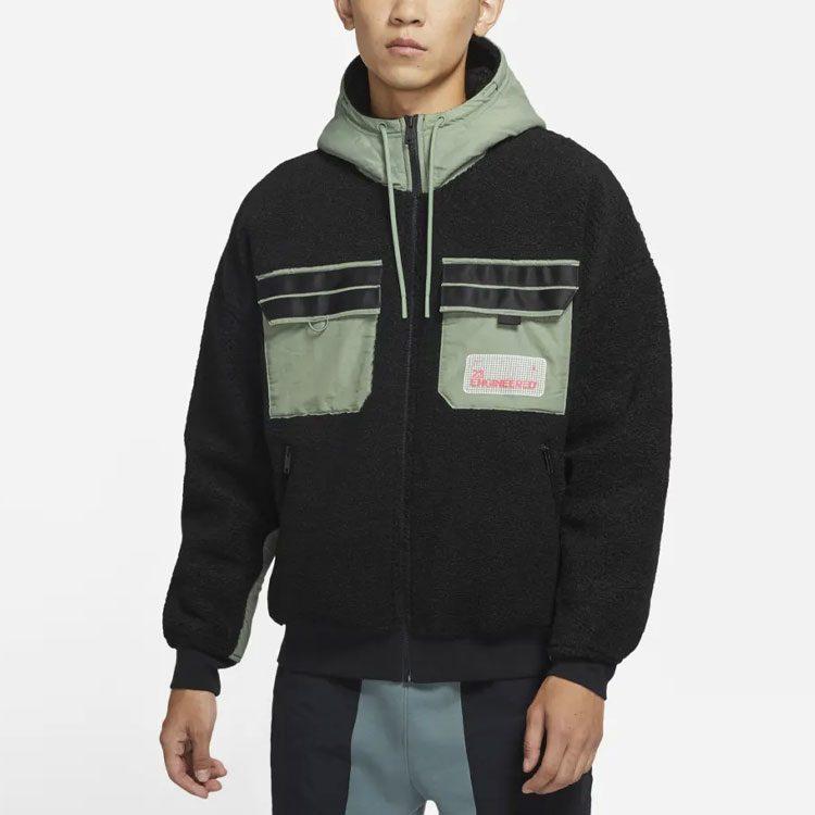 Jordan Velvet Jackets Men's Black Hooded Moderate DQ0385-010