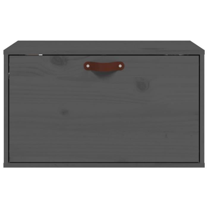 VidaXL Wall Cabinet Grey 60x30x35 Cm Solid Pine Wood 818352