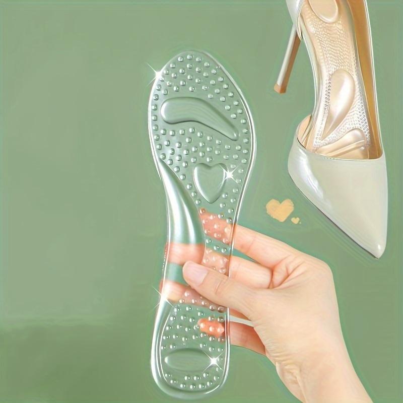 1pair Transparent Silicone Insoles, Soft Comfortable Non-slip Insoles For High Heels And Sandals