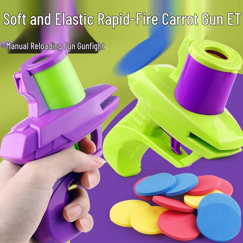 

Carrot Gun Toy: EVA Soft Bullet & Frisbee Launcher for Kids