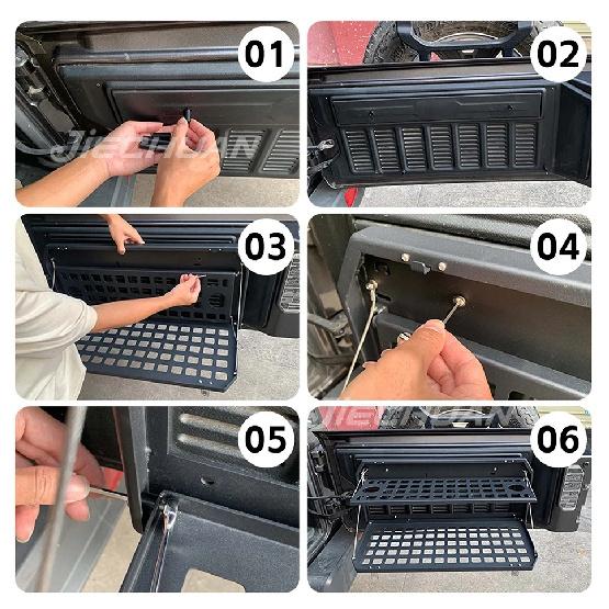 JIECHUAN Tailgate Foldable Table Rear Door Storage Rack Accessories For Jeep Wrangler JK 2007-2017 For Jeep Wrangler JL 2018 Up