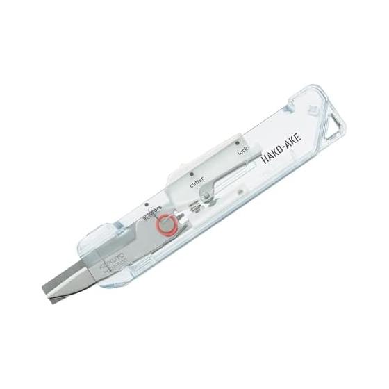 KOKUYO Scissors Cutter 2Way Portable Scissors Hakoake Standard Blade/TM White HSM-500TM-W
