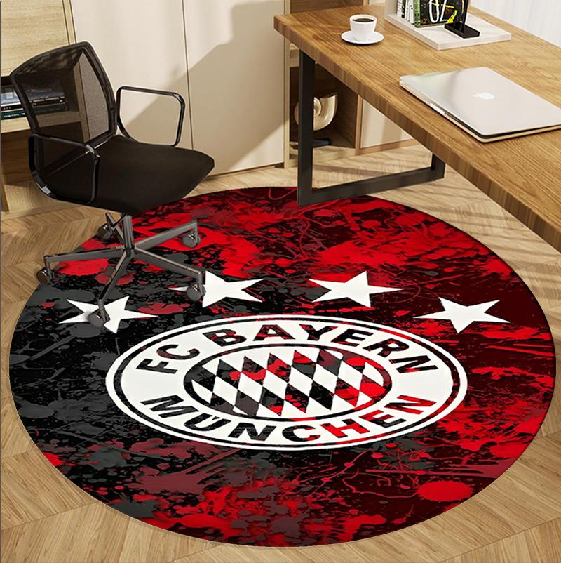 FC Bayern Muster Runder Teppich, Innen-/Außenmatte, für Picknick, Spielzimmer, Schlafzimmer, Büro, Wohnzimmer, Heimdeko Teppich, Geburtstagsgeschenk