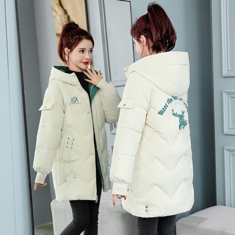 Large size cotton-padded clothes for women's winter new long loose thickened cotton-padded jackets, cold-proof women's cotton-padded clothes.