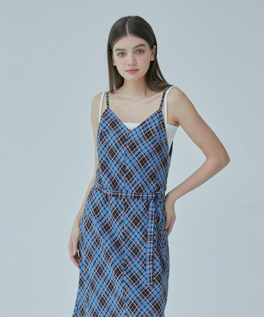 Pin Black Check Sleeveless Dress