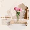 Ins Style Butterfly Shaped Clear Vase Plastic Frame Vase Water Plant Flower Vase Decoration Home Living Room Desktop Ornament