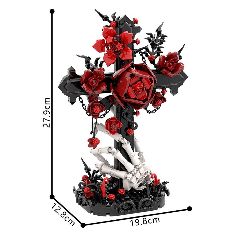 Gotische Skeletthand Rose Bausteine DIY Schwarze Romantische Dekoration Horror Valentinstagsgeschenk Kindergeburtstagsgeschenk Heimdeko Bastelartikel
