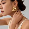 Metallic Section Geometric Triangle Hollow Silver Needle Earrings Earrings
