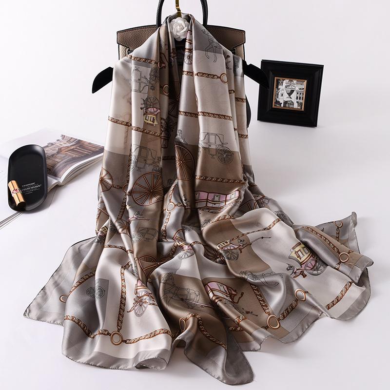 180*90cm Fashion Luxury Brand Scarf Women Shawl  Wrap Spring Muffler Hijab Bufanda Foulard Female Bandana Beach Stoles  Silk