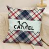 Classic Vintage Camel Pillow Case Natural Linen Double-Sided Printing Sofa Home Decor Cushion Cover