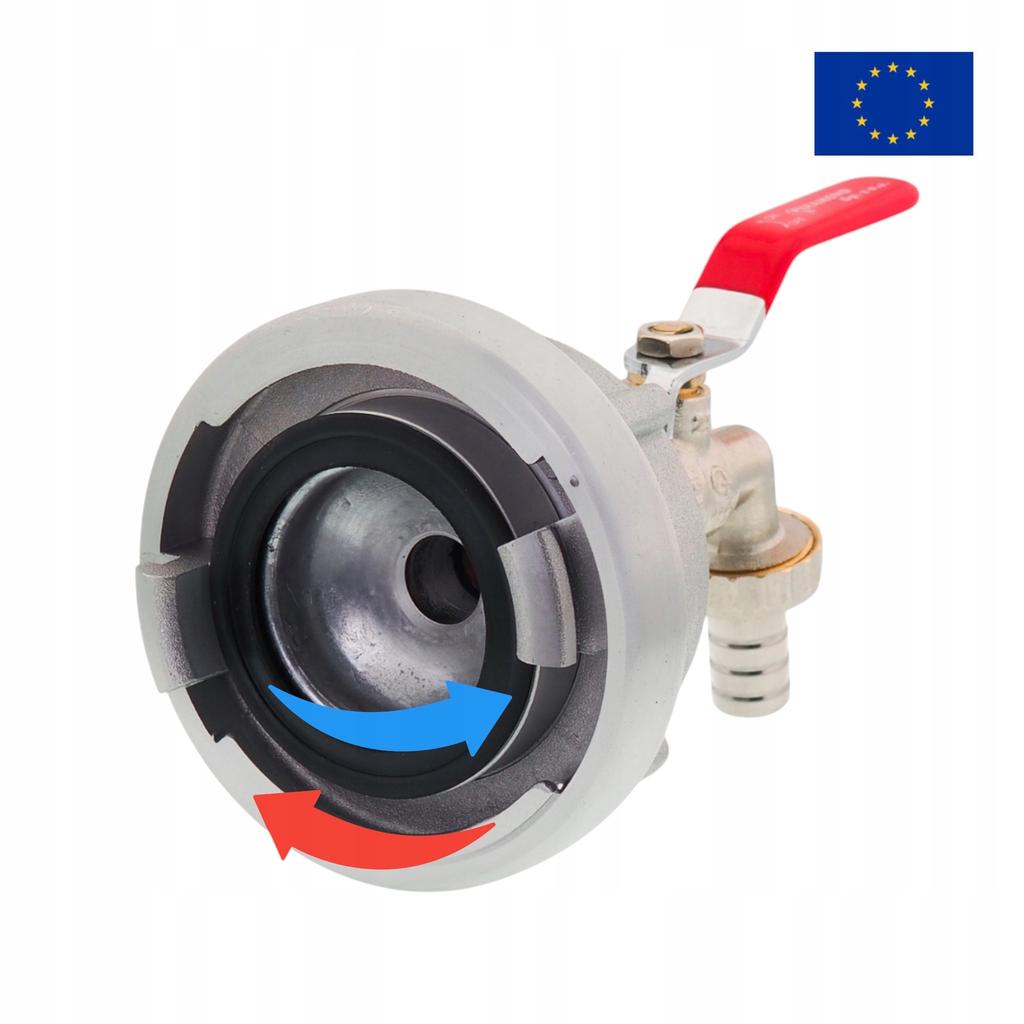 Storz C-52 Hydrant Connector + 1/2" Ball Valve with Dual Output