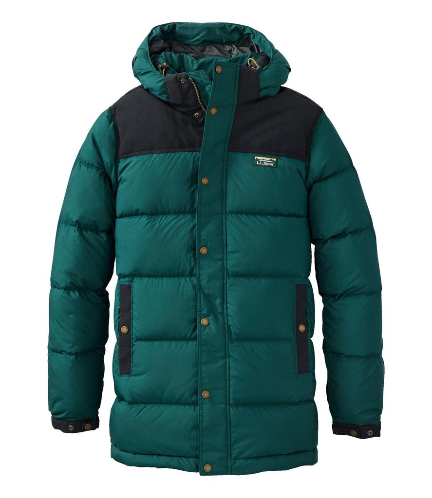 Mountain Classic Down Color Block Japan Fit S Dark Multicolor 1000204593 [LLVEN] Men's Parka, Pine/Black