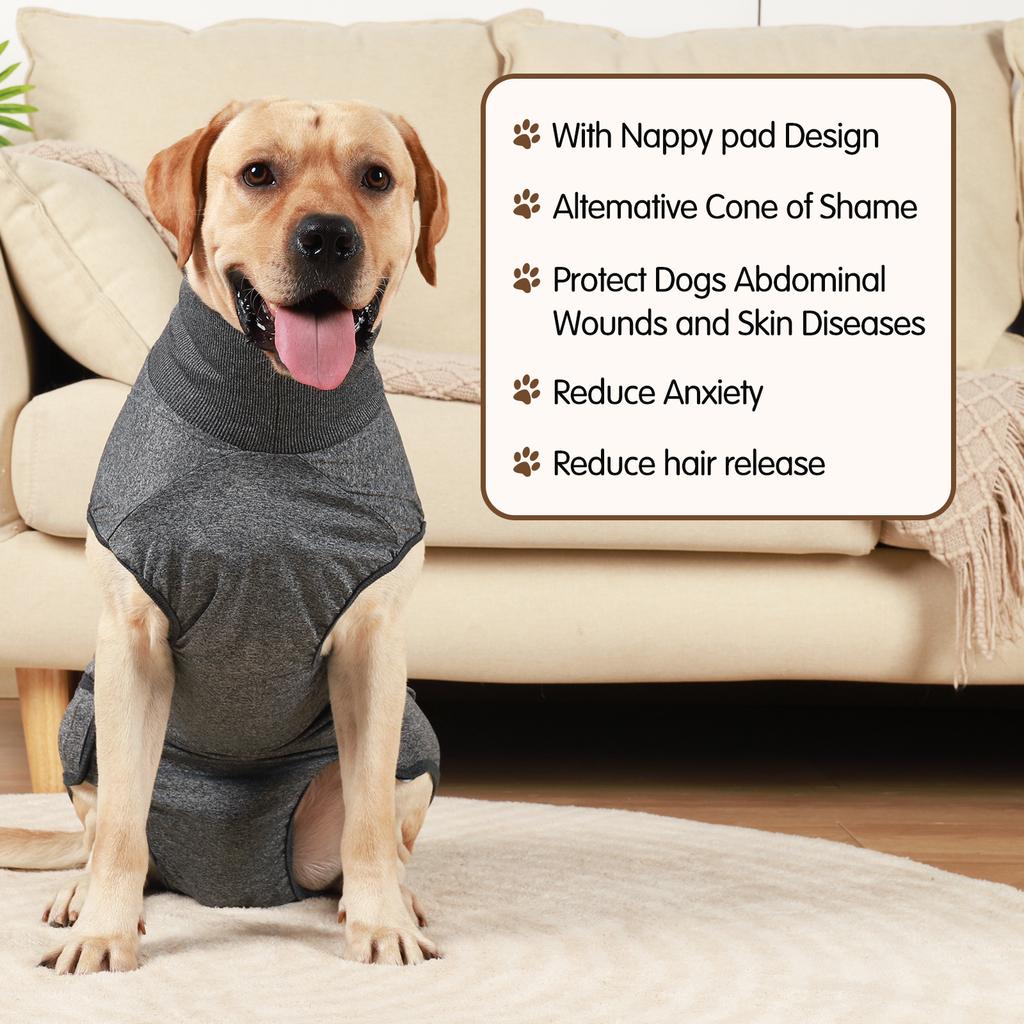 Breathable Dog Surgery Recovery Suit,Dog Recovery Onesie After Spay Abdominal Wounds, Anti Licking Cone E-Collar Alternative