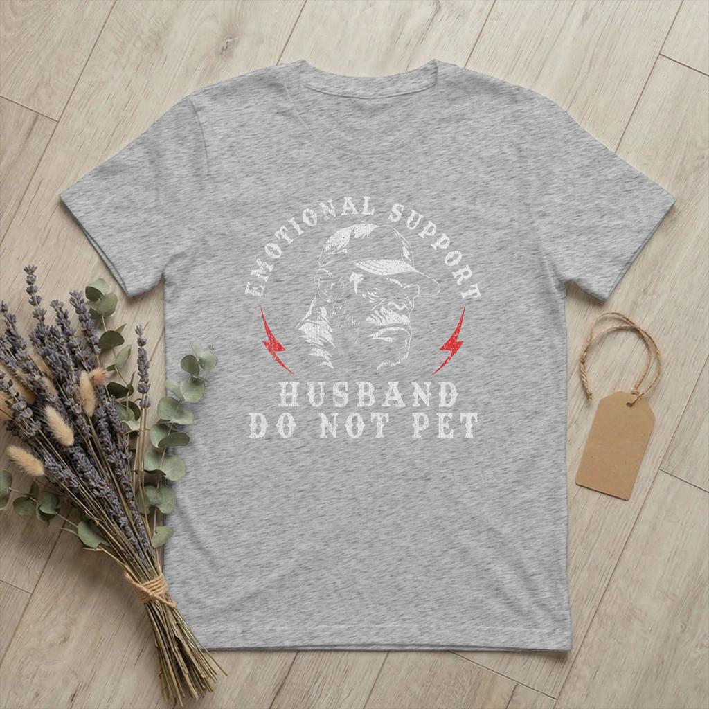 Emotionaler Unterstützungs-Ehemann Nicht streicheln Unisex T-Shirt Lustiger Affe Vintage T-Shirts Kurzarm T-Shirt Reine Baumwolle Geburtstagsgeschenk Oberteile