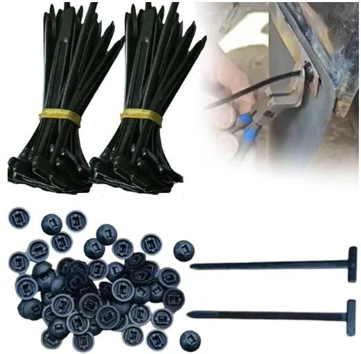 Nylon Universal Cable Tie Buckle-Heavy Duty Zip Ties Holder with Pin & Button Design Plastic Cable Ties Tool Fasteners Car Body