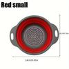 Foldable kitchen strainer, a small round strainer with a base and handle, suitable for pasta, fruits and vegetables