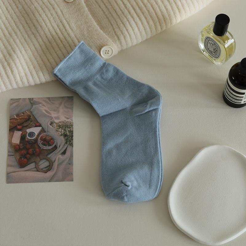 

White Socks Long Staple Cotton Socks Mid-Cut Summer Thin Long Loose Mouth Versatile Comfortable Short Socks Are Comfortable And Versatile one size