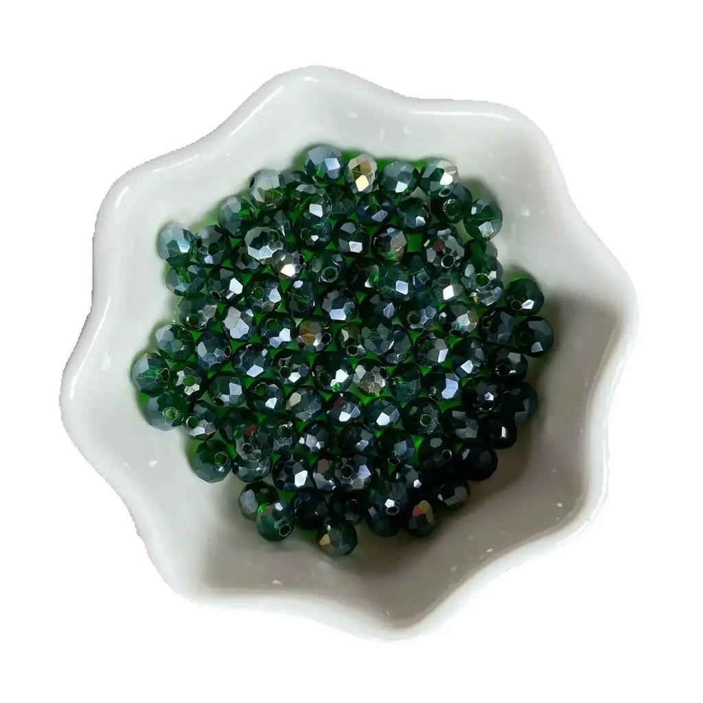 50pcs Translucent Czech Crystal Glass Bead Faceted Colorful Spacer Bead for Jewelry Making DIY Bracelet Necklace Accessories
