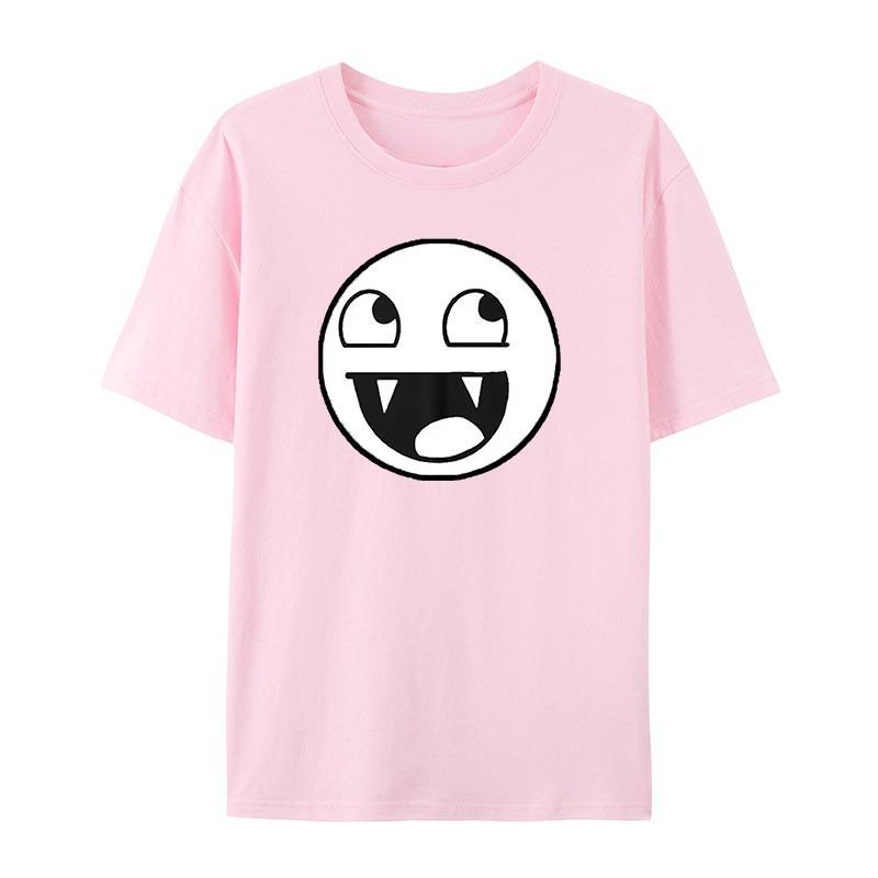 Trendy Classic and Fun Face Emojis Blue Casual Tshirts Mens and Womens Luxury Brand Tops
