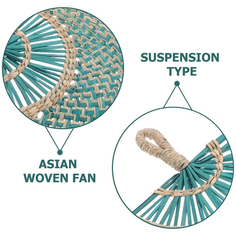 Bohemian Decorative Handmade Fan Vintage Hand Braided Fan Vintage Hand-woven Straw Fan  Home Decor