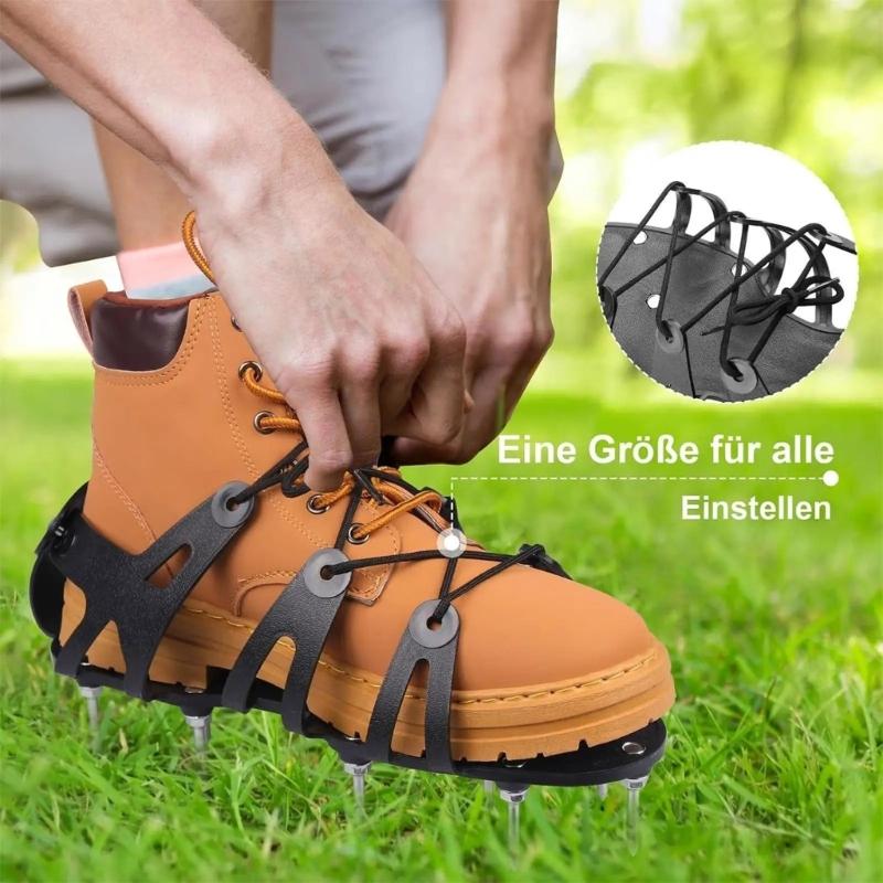 Adjustable Steel Spikes Lawn Aerator Shoes For Gardening Golf Course Yard With Durable Polyethylene Base And Secure Fit