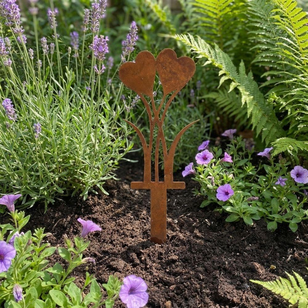 2D Herzförmige Metall-Stäbe Rustikale Blumentopf-Verzierung Blumentopf-Akzente Dekorations-Akzente