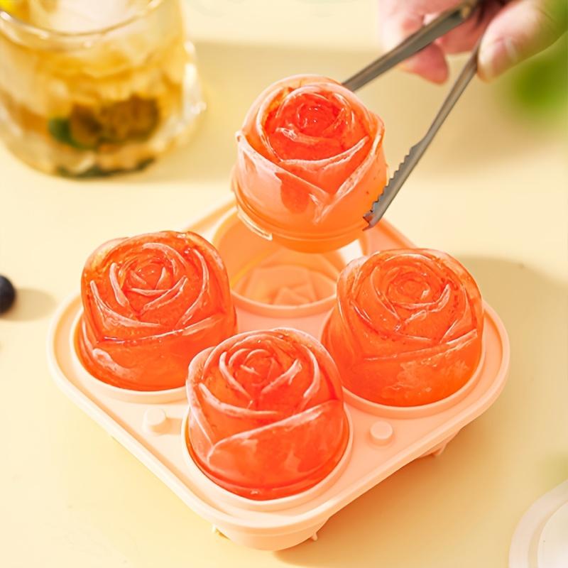 1PC Food Rose Large Ice Cube Mold, Ice Making Artifact, Whiskey Household Silicone Freezer