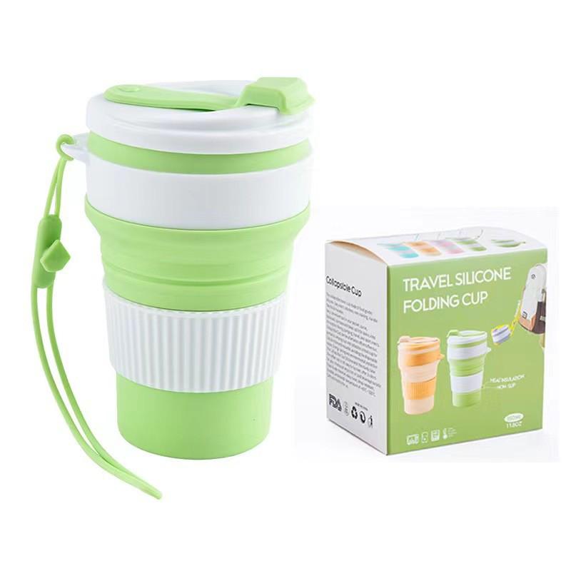 Tazza pieghevole in silicone portatile per campeggio, viaggi, ufficio e collutorio