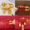 Neugeborenes Baby Goldbrosche - Chinesischer Stil Halbfertiger Beruhigungsanhänger DIY Geschenk