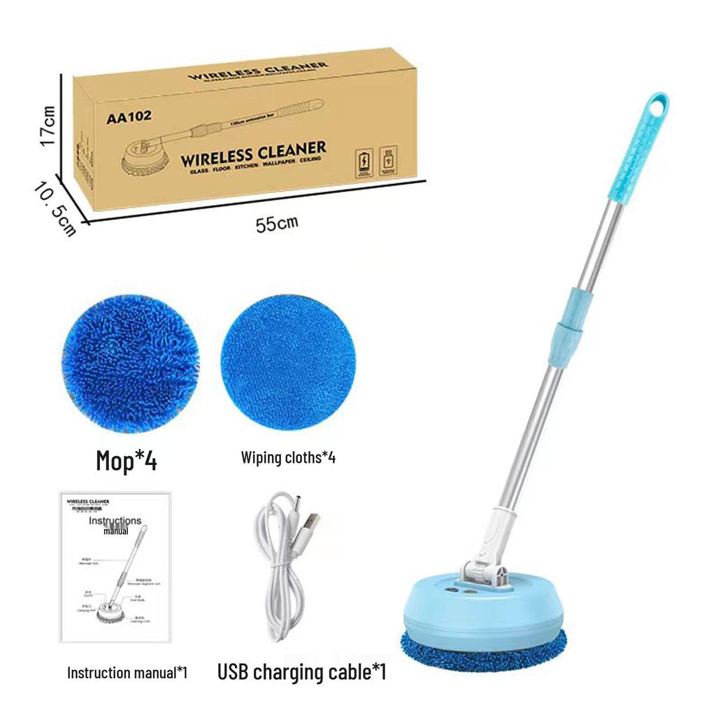 Wireless Auto-Rotating Telescopic Cleaning Device for Wet & Dry Car Wash and Window Cleaning