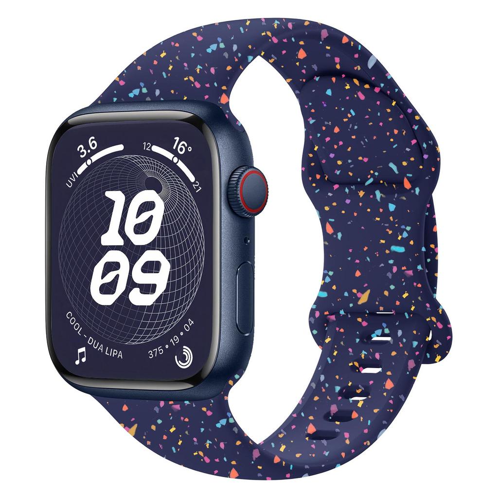 Cinturino per Apple Watch per iWatch 9/S11/Ultra - Silicone con Coriandoli e Fibbia a Farfalla