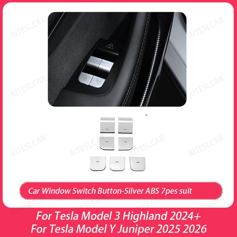 For Tesla Model 3 Highland Model Y Juniper/Launch 2025 Car Open Door Button Stickers 4X Handle Cover Interior Protection Trim