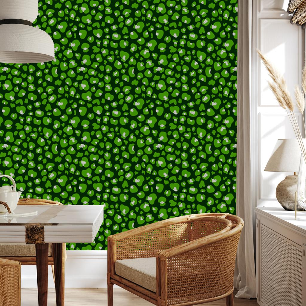 Bottle Green Leather Wallpaper 50x1000