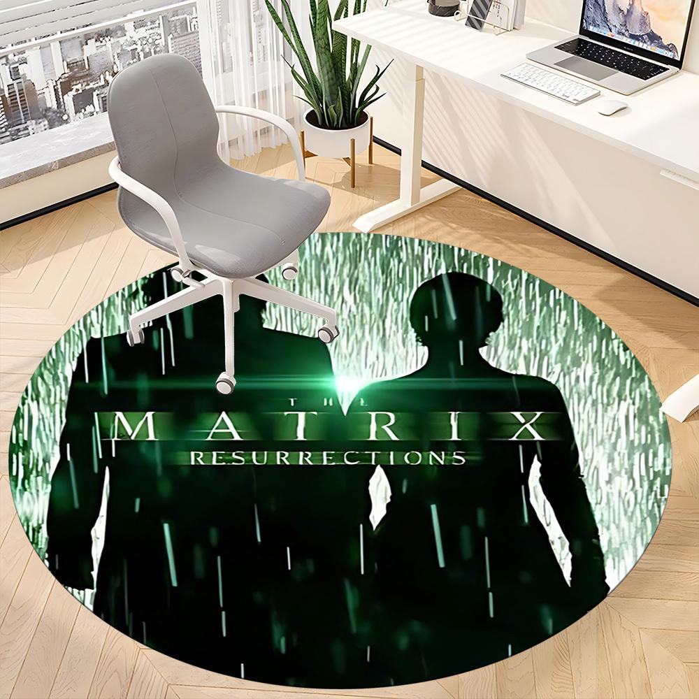 1pc Matrix Resurrections Office Round Area Rug, Under Office Chairs Bedroom Living Room Home Decor, Room Deco, Available In Various Sizes
