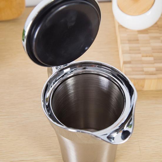 500/750ML Sauce Pot with Lid & Handle Leak-proof Double Insulated Gravy Boat Food Grade Stainless Steel Gravy